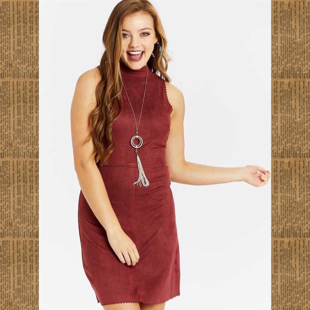 nwt! altar’d state red suede dress